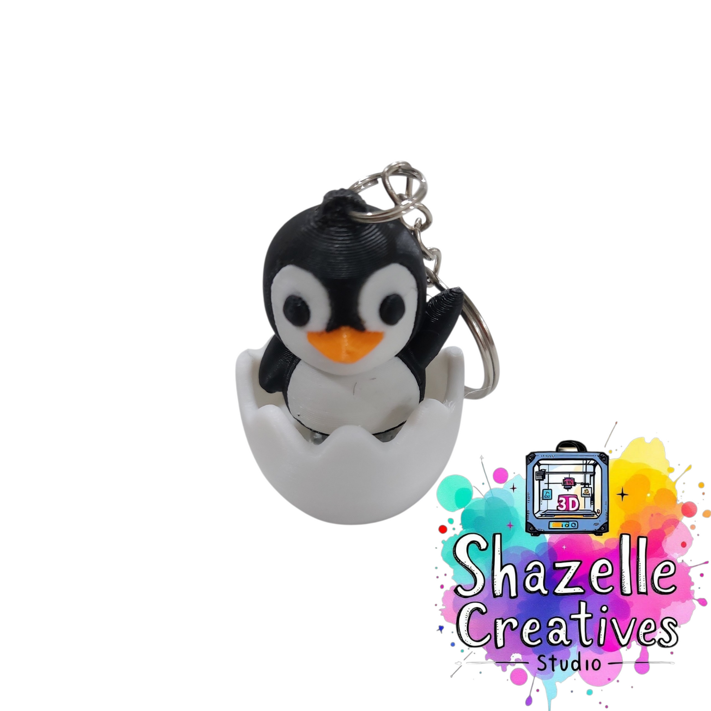 🐧 3D Printed Penguin-in-Egg Fidget Clicker Keychain