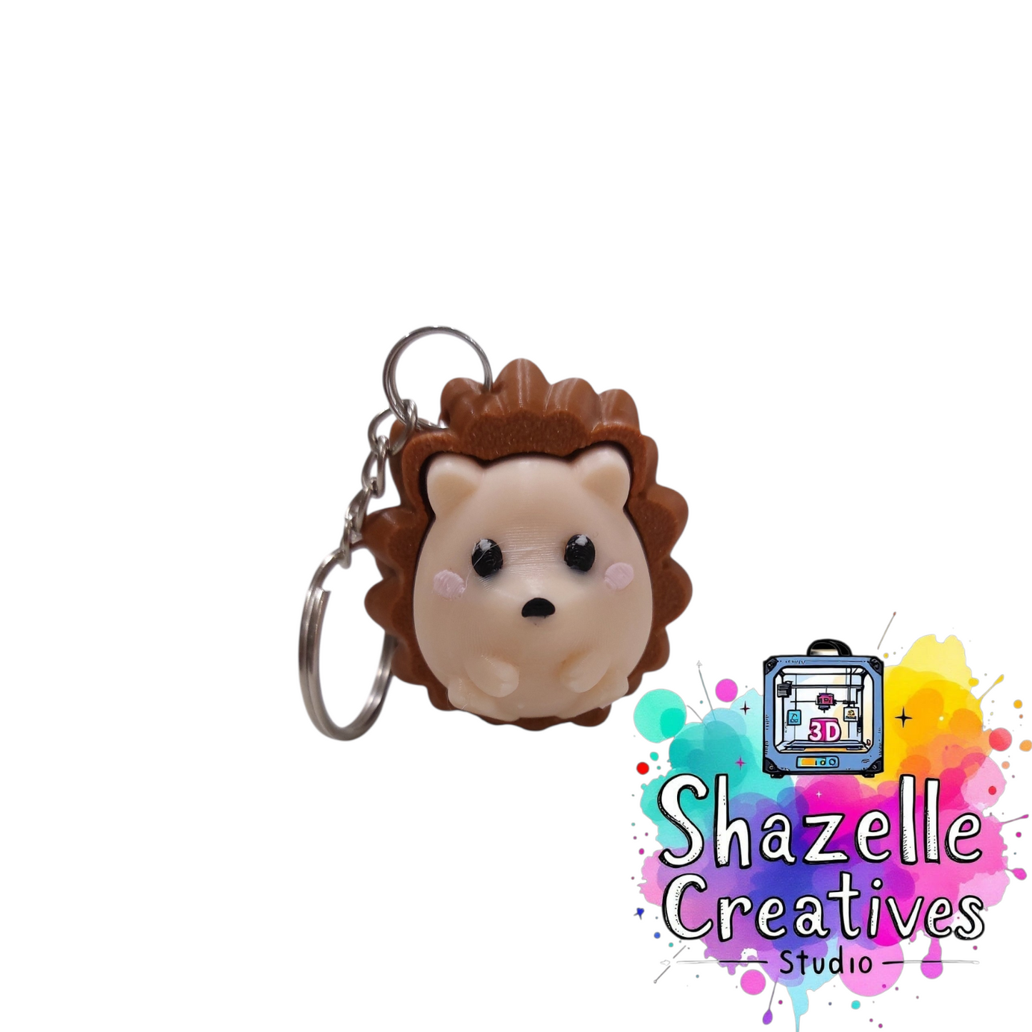🦔✨ 3D Printed Spiky Hedgehog Fidget Clicker Keychain