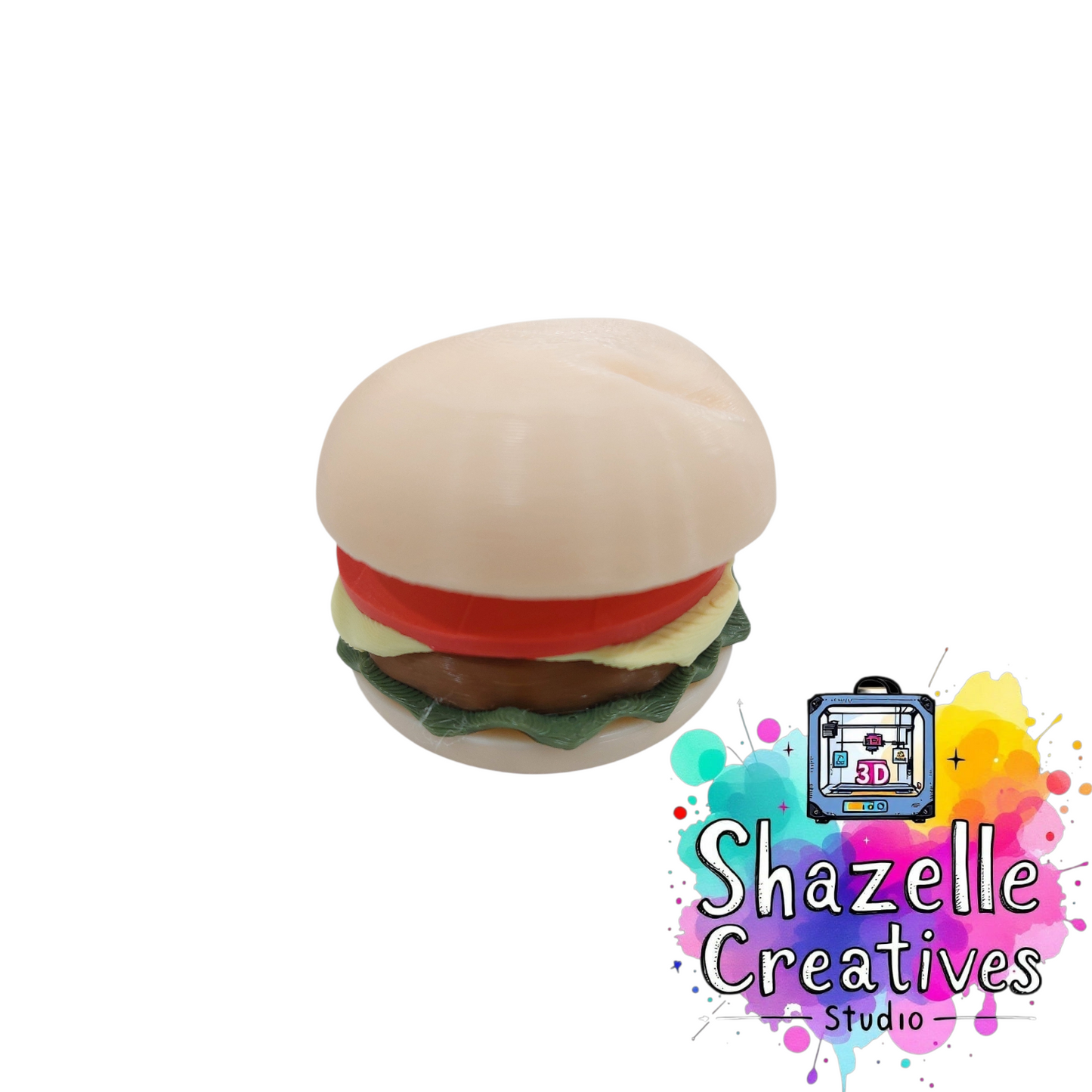 3D Printed Yummy Burger Fidget Clicker Toy