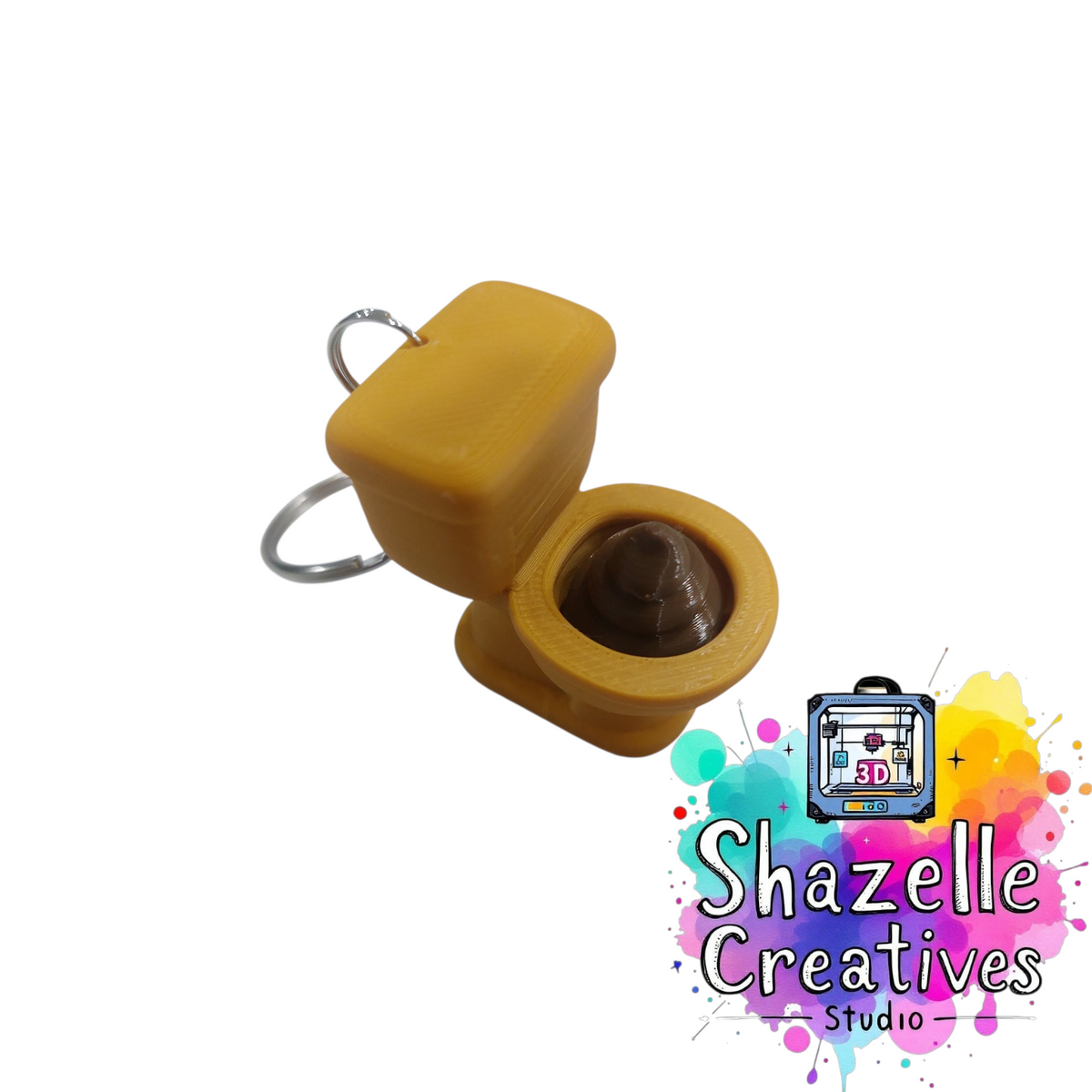 3D Printed Toilet Bowl Clicker Fidget Keychain – Potty Humor Meets Fidget Fun