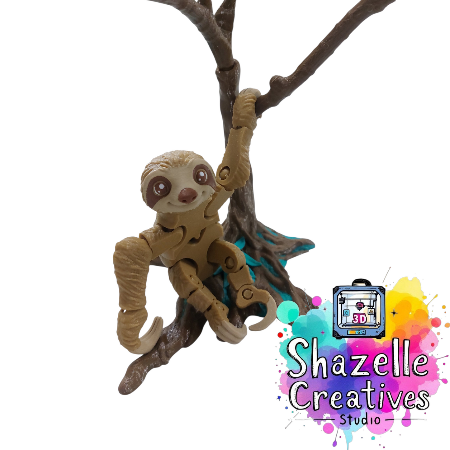 3D Printed Sloth with Tree