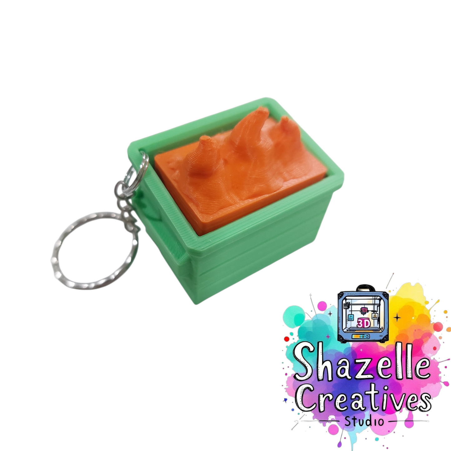 🔥 3D Printed Funny Chute on Fire Fidget Clicker Keychain