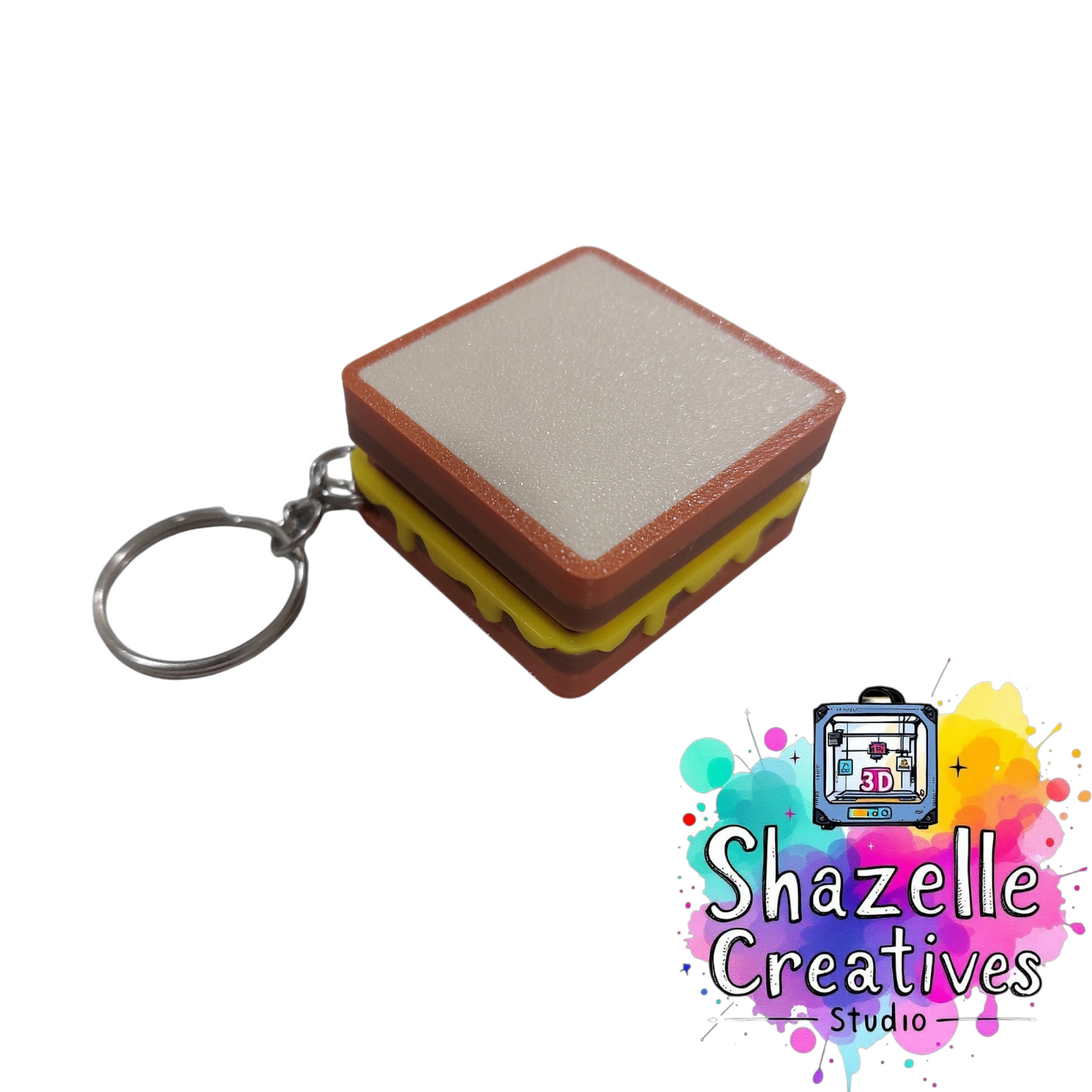 🥪 3D Printed Tasty Sandwich Bread Fidget Clicker Keychain