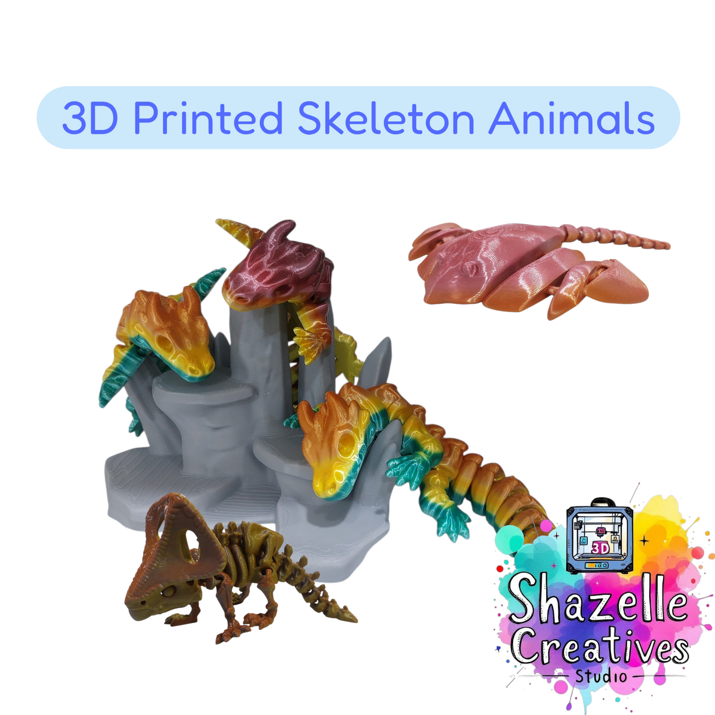 3D Printed Skeleton Animals