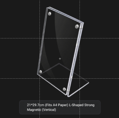A4 Acrylic L-Shaped Strong Magnetic Vertical Stand