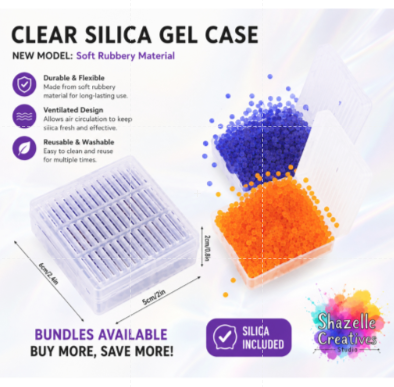 2pcs Clear Silica Gel Case – Reusable Moisture Absorber Storage Box