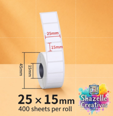 2-Sets Portable Thermal Label Printer Sticker Roll – Removable Waterproof Synthetic Paper Labels