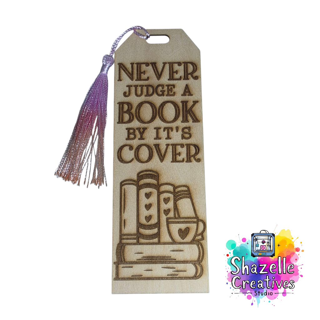Laser Engrave Creative Large Wooden Bookmarks with Dual Color Tassel