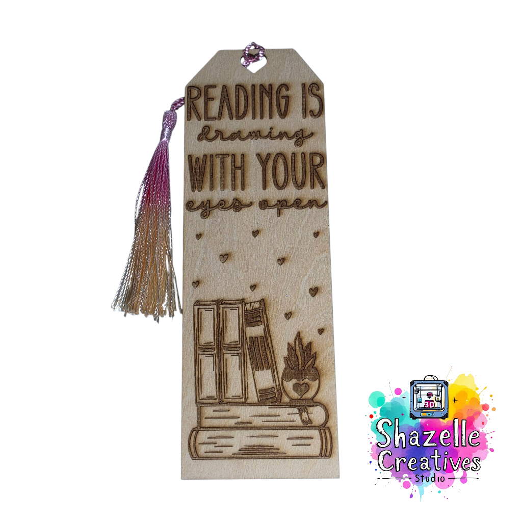 Laser Engrave Creative Large Wooden Bookmarks with Dual Color Tassel
