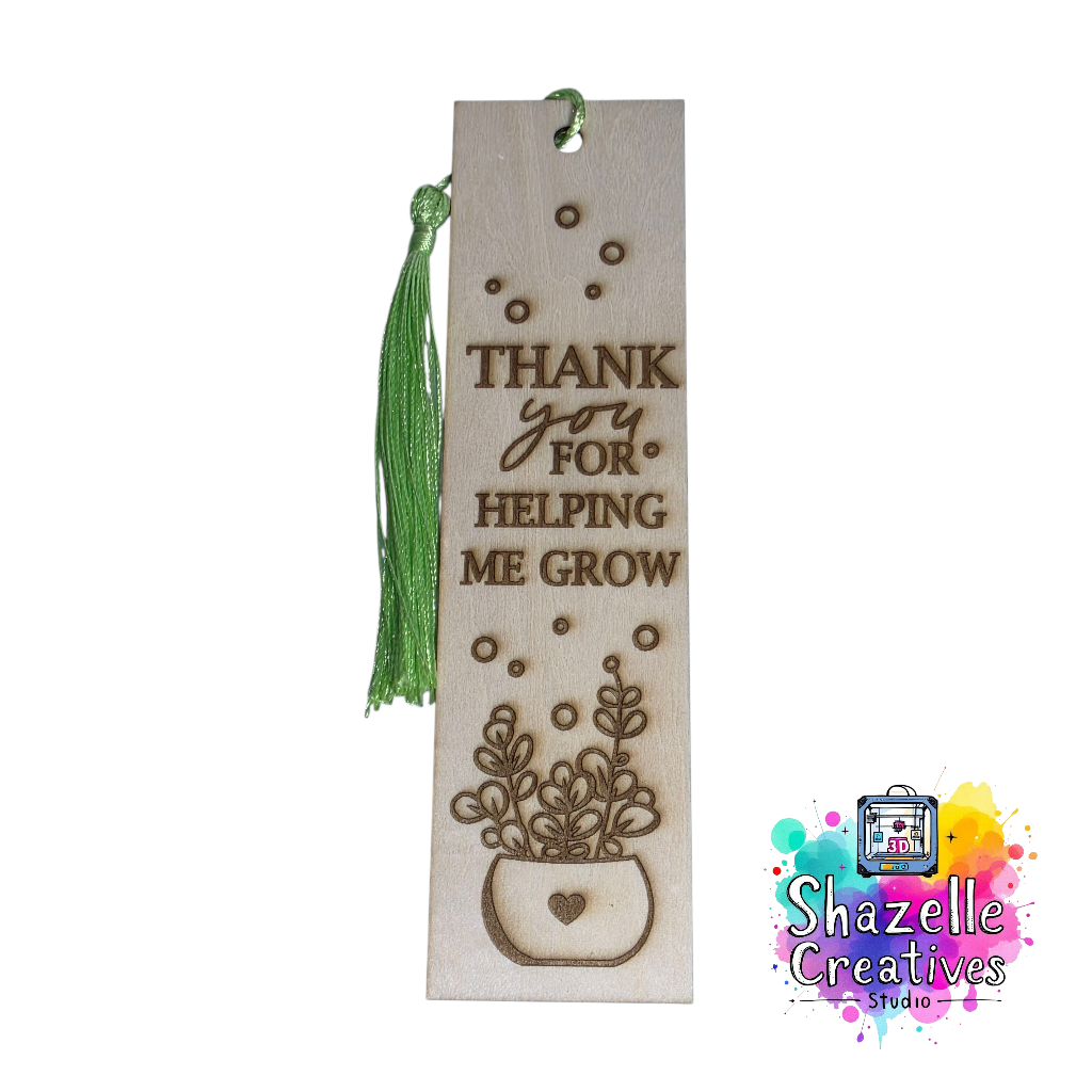 Laser Engrave Teachers' Day Appreciation Creative Wooden Bookmark with random Tassel