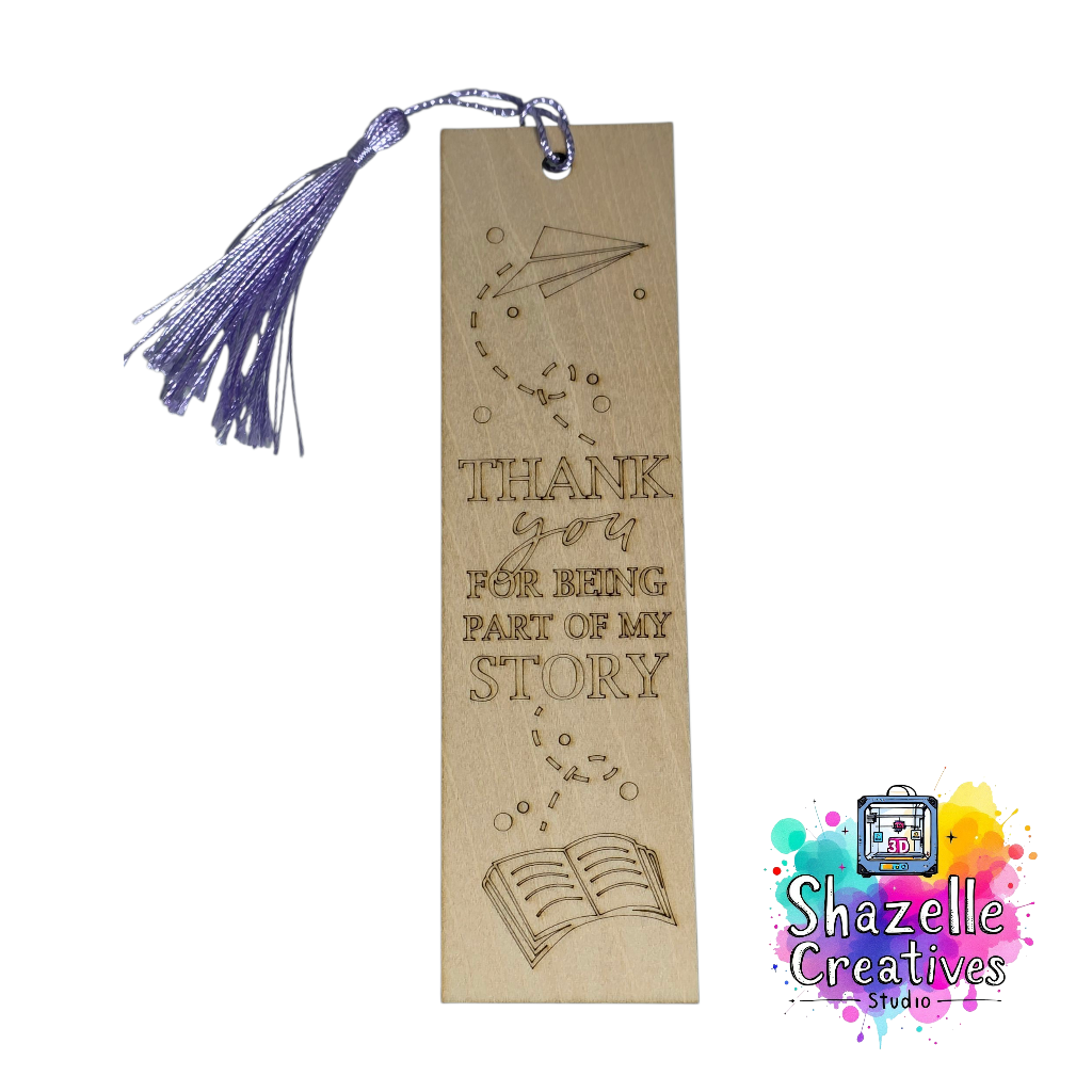 Laser Engrave Teachers' Day Appreciation Creative Wooden Bookmark with random Tassel