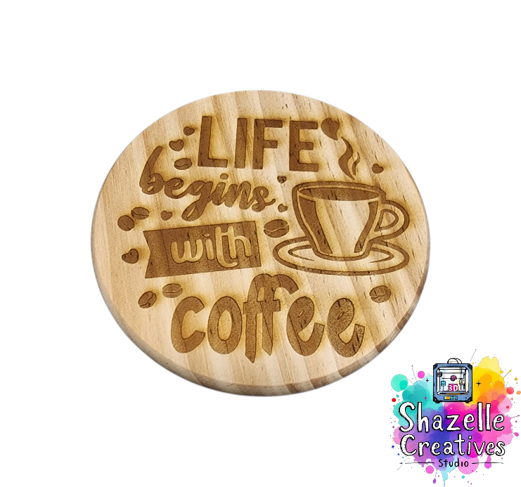 Laser Engrave Wooden Coasters