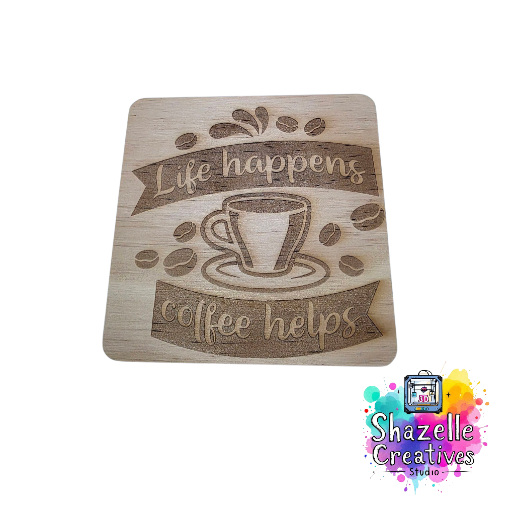 Laser Engrave Wooden Coasters