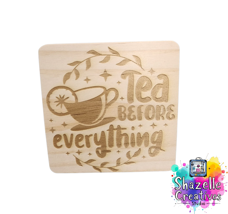 Laser Engrave Wooden Coasters
