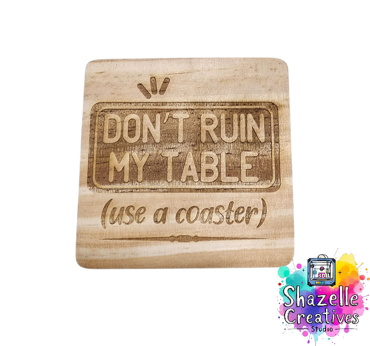 Laser Engrave Wooden Coasters