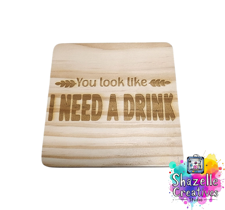 Laser Engrave Wooden Coasters