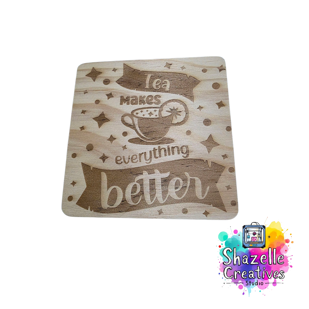 Laser Engrave Wooden Coasters