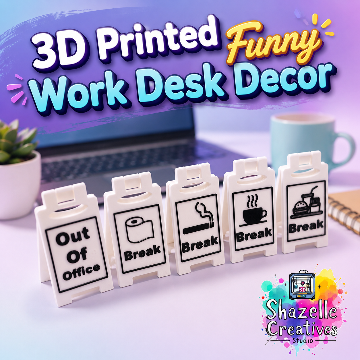 3D Printed Funny Work Desk Decor by Shazelle Creatives Studio
