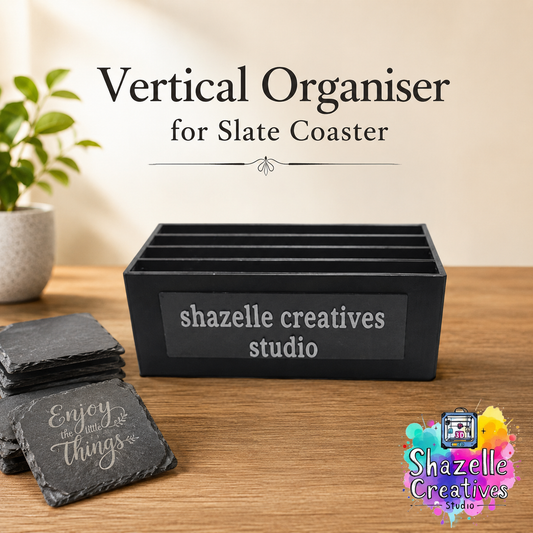 Vertical Organiser for Slate Coaster design by Shazelle Creatives Studio (fits up to 4 slate coasters)