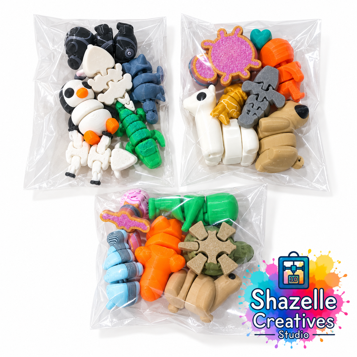 🎲✨ 3D Printed Random Mini Wigglet Oopsies-in-a-Bag! ✨🎲
