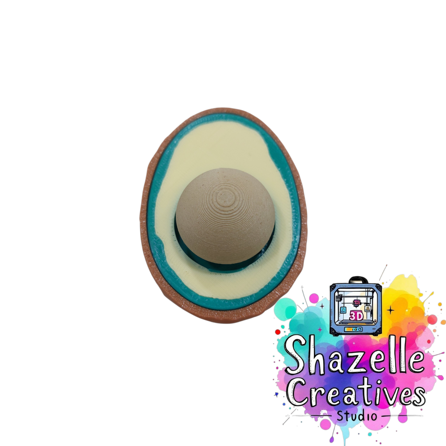 🥑 3D Printed Creamy Avocado Fidget Clicker Toy