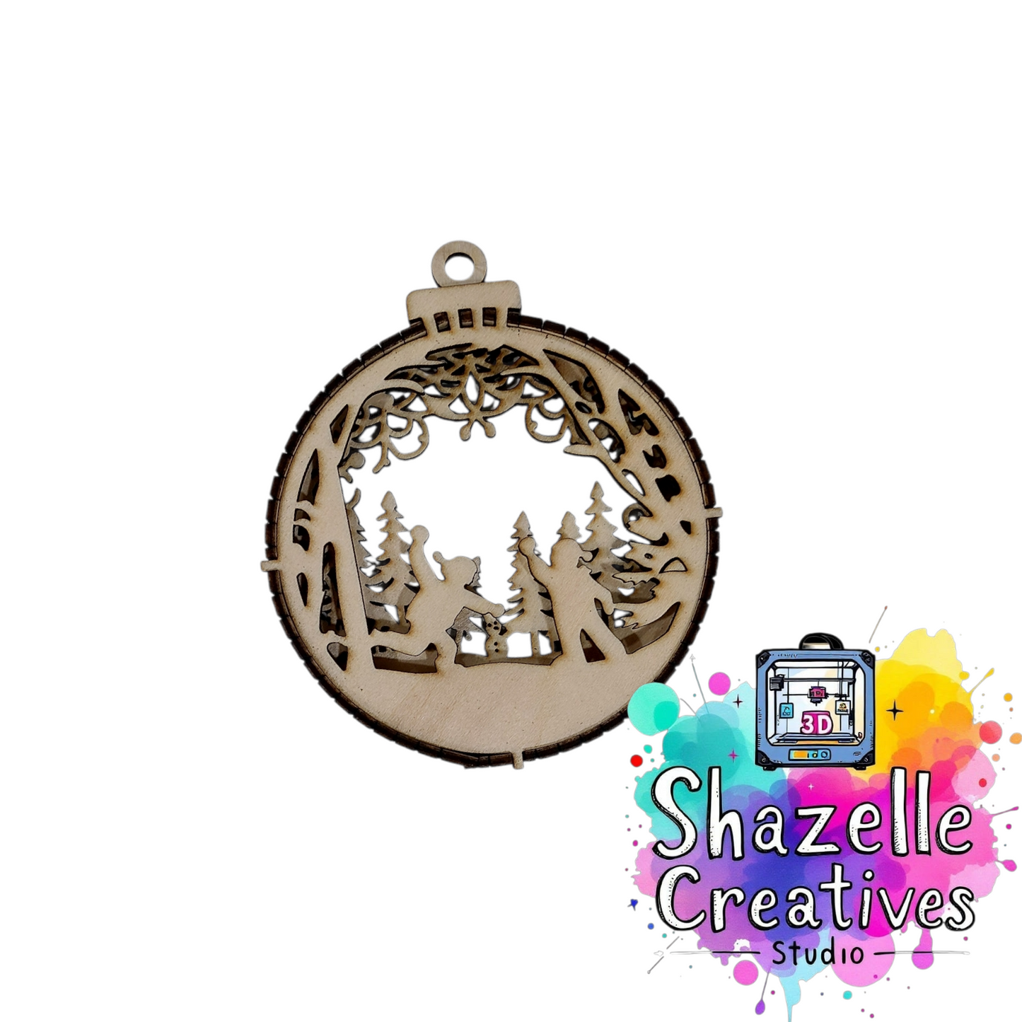 Assorted Wood Laser-Engraved Hanging Ornament