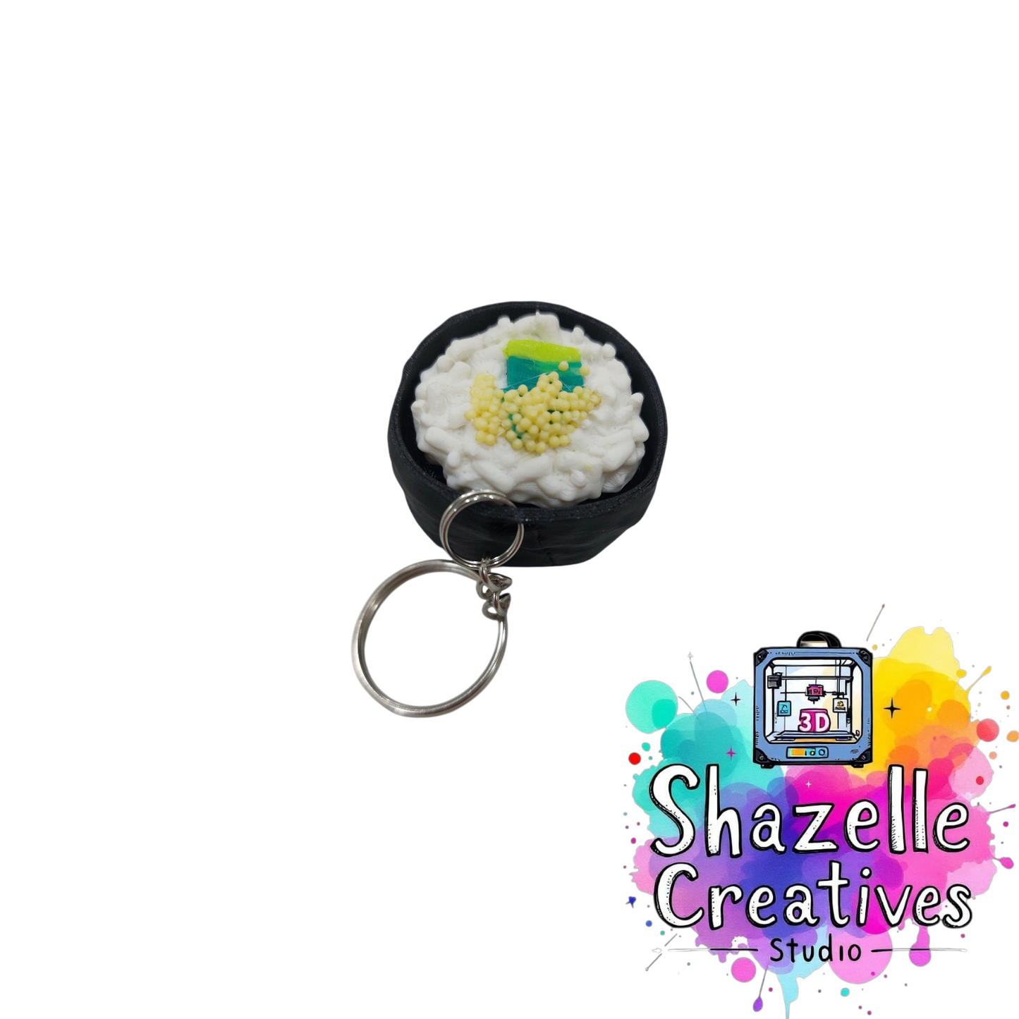 🍣 3D Printed Sushi Roll-Inspired Fidget Clicker Keychain