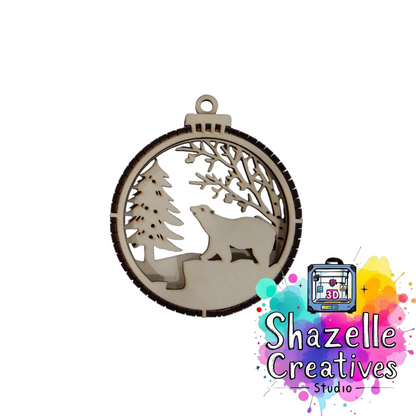 Assorted Wood Laser-Engraved Hanging Ornament