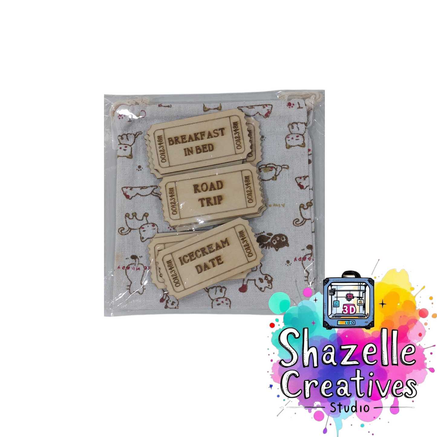 9 Date Night Tokens with Bag