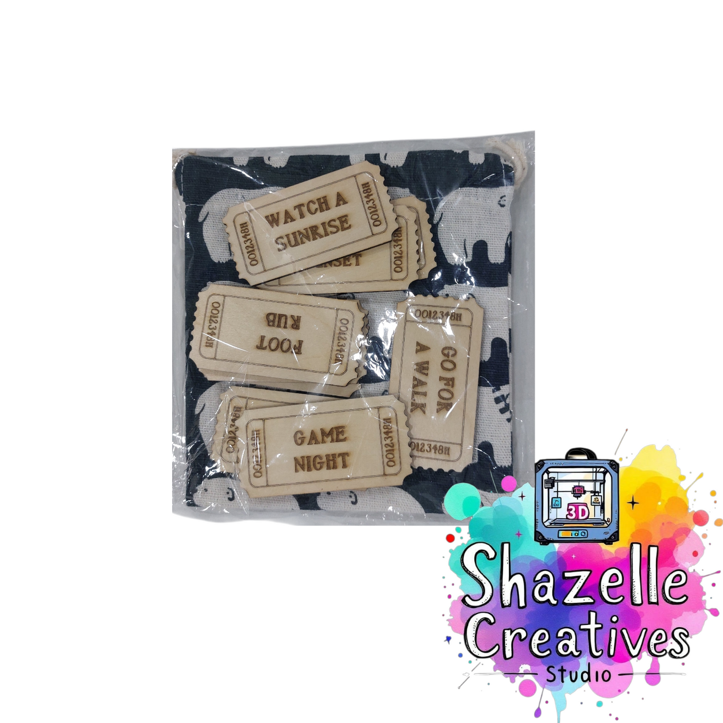 9 Date Night Tokens with Bag