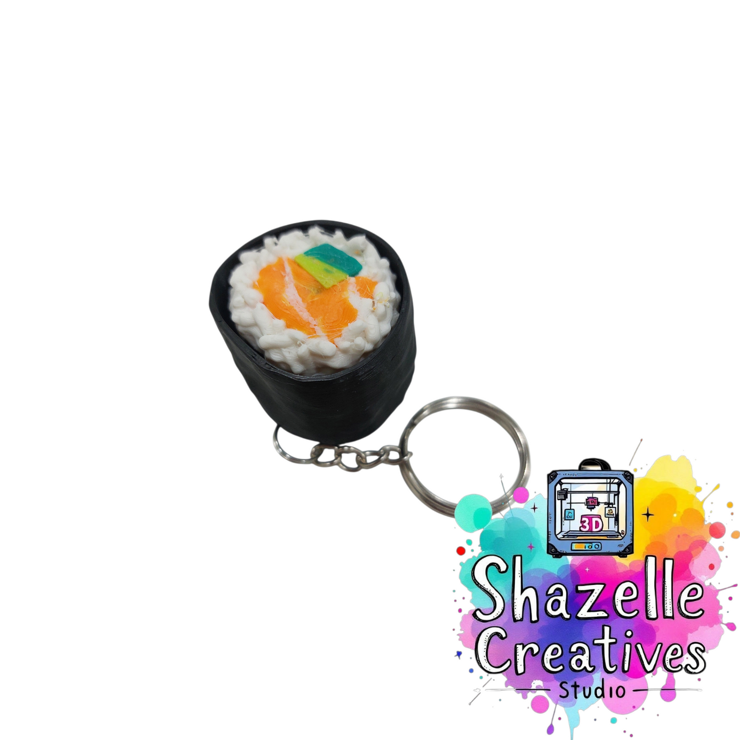 🍣 3D Printed Sushi Roll-Inspired Fidget Clicker Keychain