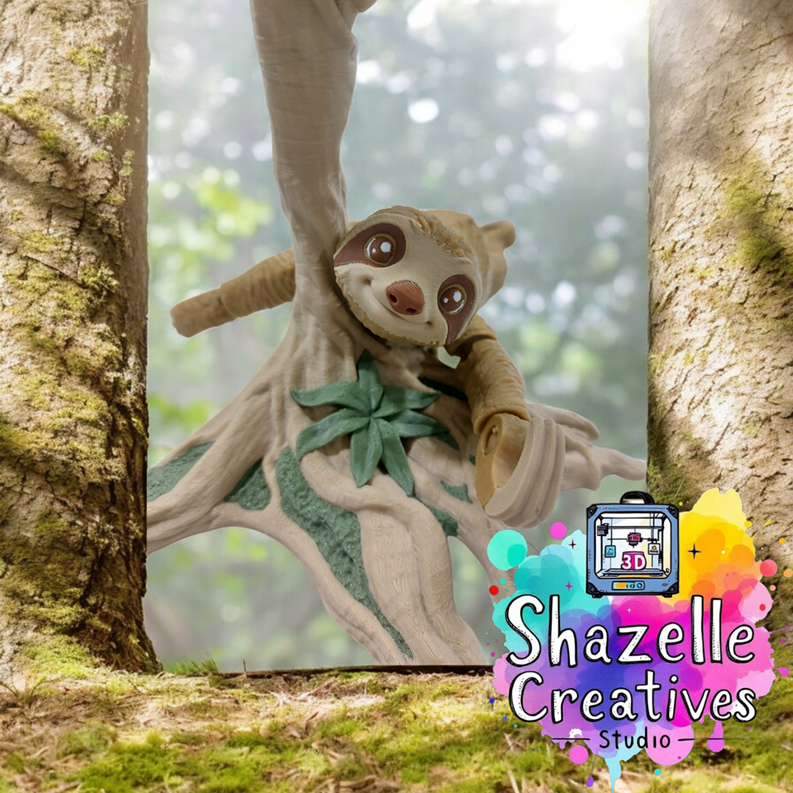 3D Printed Sloth with Tree