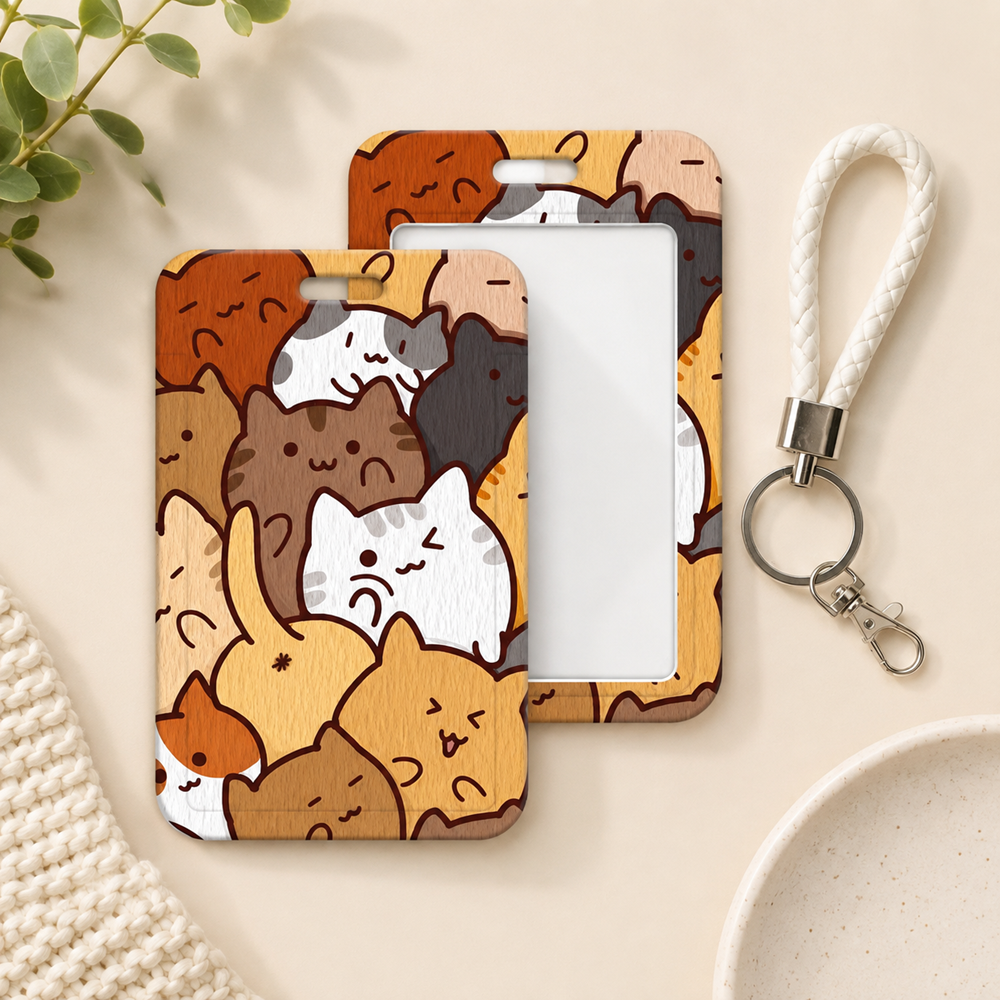 Cute Cartoon Card Sleeve Holder with Lanyard | Kawaii ID Badge Holder | EZ-Link & Name Card Case (Multiple Design)