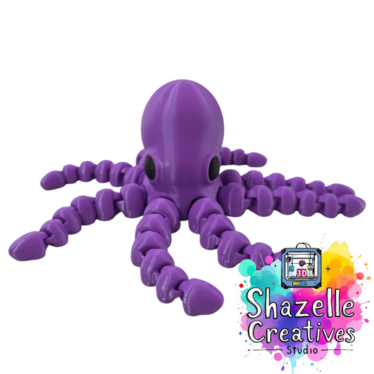 3D Printed Large Purple Octopus Wigglet