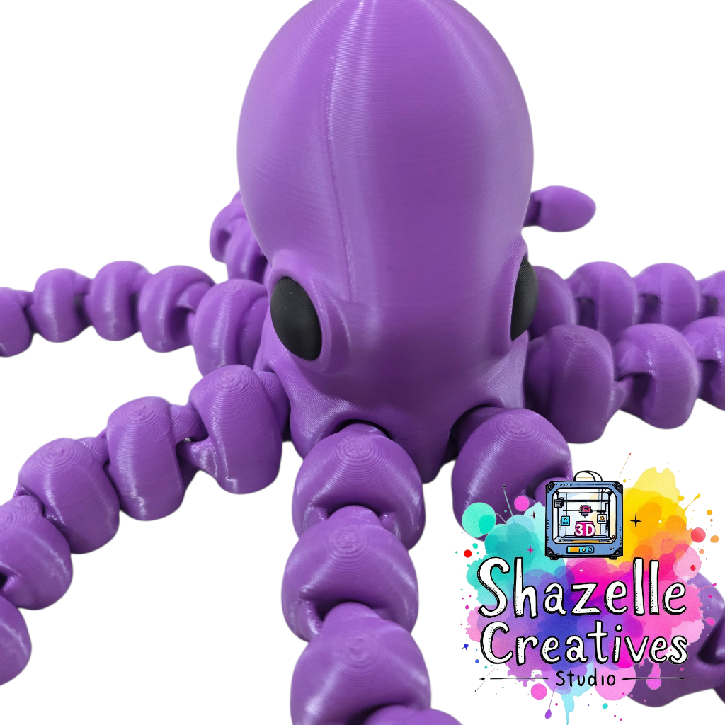 3D Printed Large Purple Octopus Wigglet