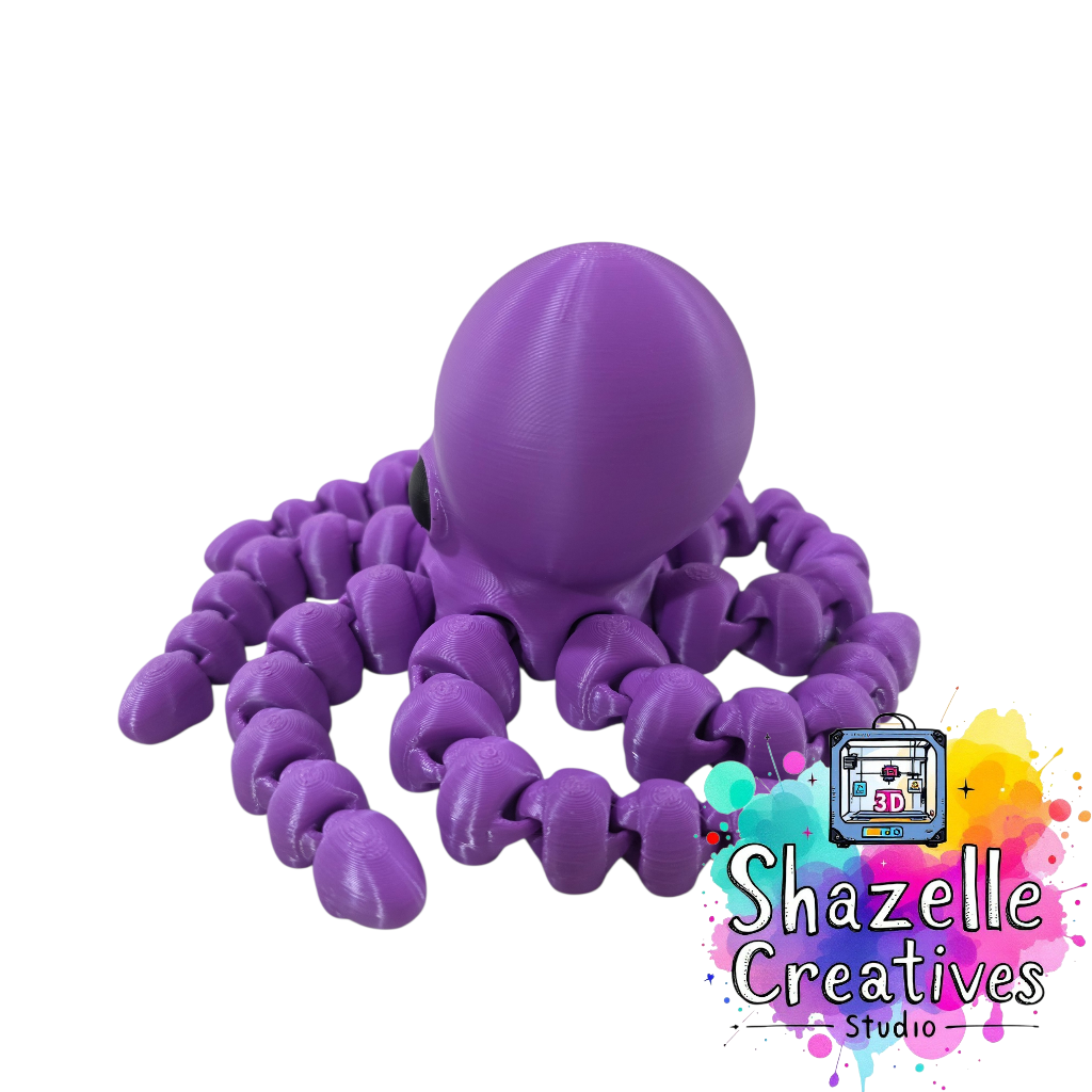 3D Printed Large Purple Octopus Wigglet