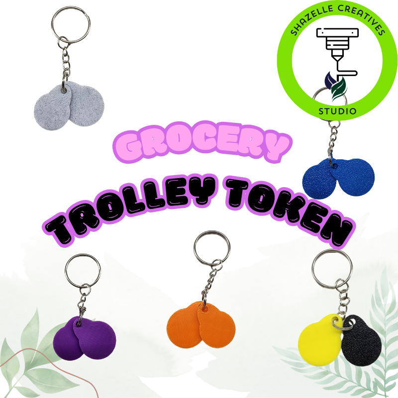 Supermarket Grocery Trolley Token Singapore Edition Keychain