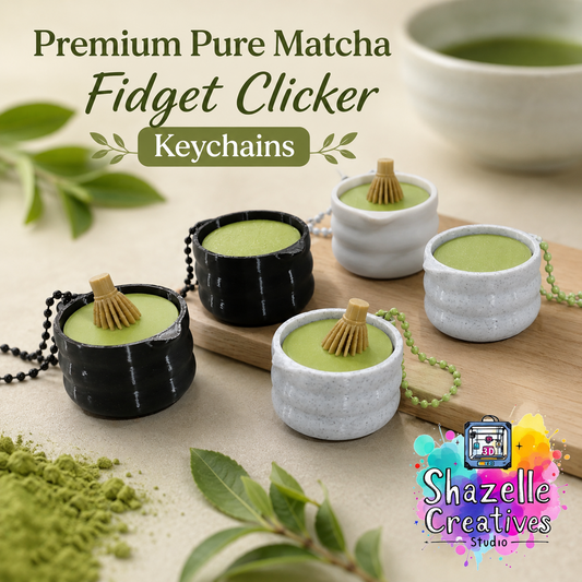 Premium Pure Matcha Fidget Clicker Keychains