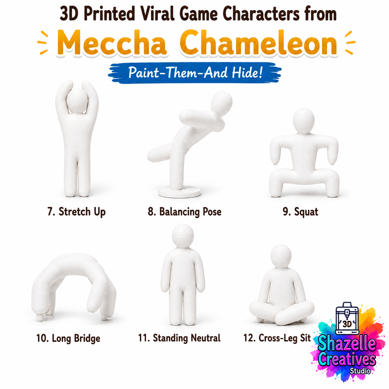 🎨 3D Printed Viral Game Characters from Meccha Chameleon 😆