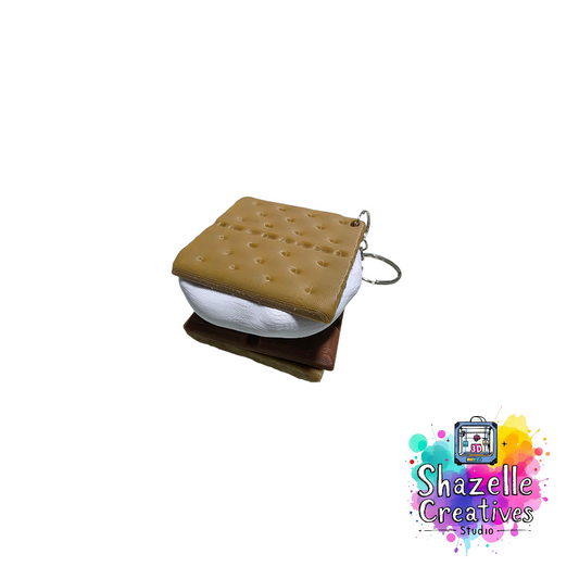 3D Printed S’mores Clicker Fidget Keychain – Campfire Fun in Your Pocket