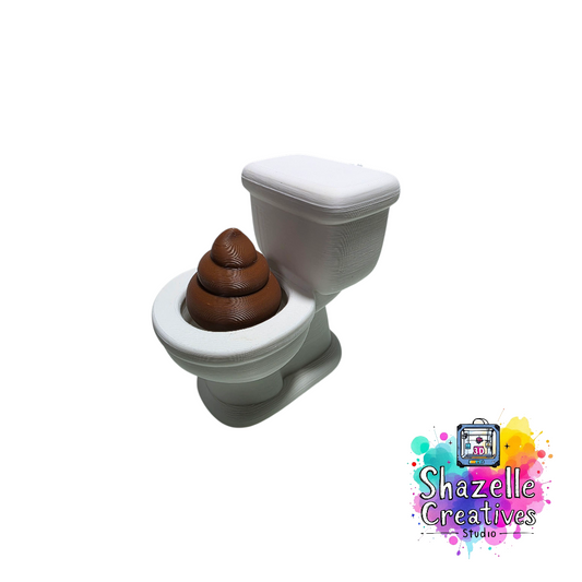 3D Printed Toilet Bowl Clicker Fidget Keychain – Potty Humor Meets Fidget Fun