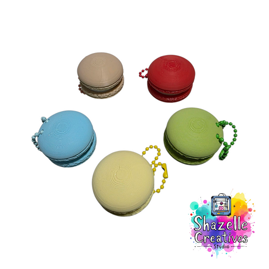 3D Printed Macaron Fidget Clicker Toy Keychain