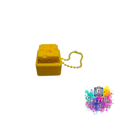 Block of Cheese Fidget Clicker Keychain
