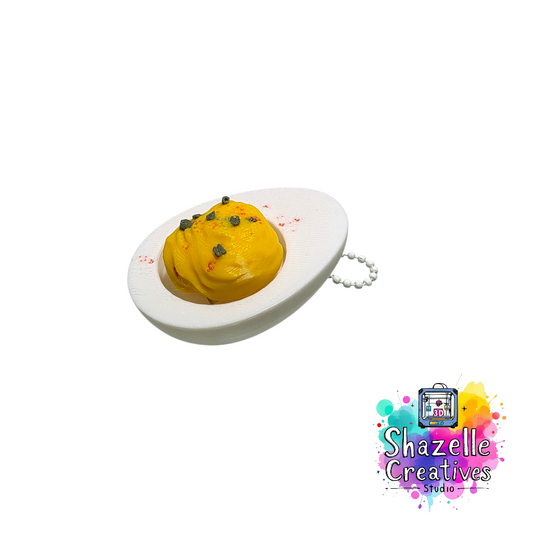3D Deviled Egg Fidget Clicker Keychain by Shazelle Creatives