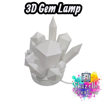 3D Printed Gem Led Lamp Warm White