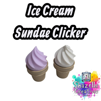 3D Ice Cream Sundae Clicker Fidget Toy
