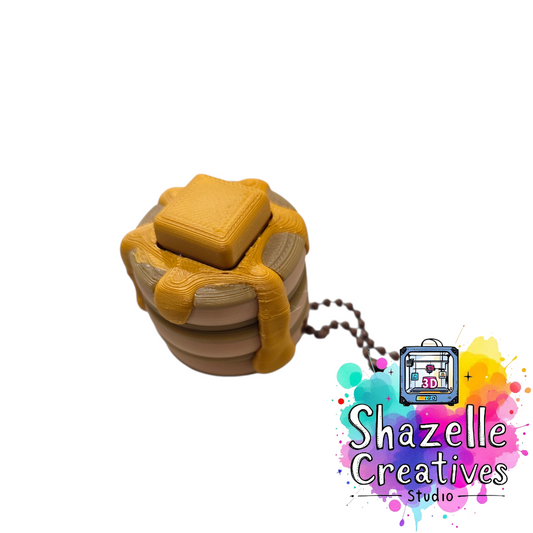 3D Printed Melted Pancake Fidget Clicker Keychain 🥞🍯