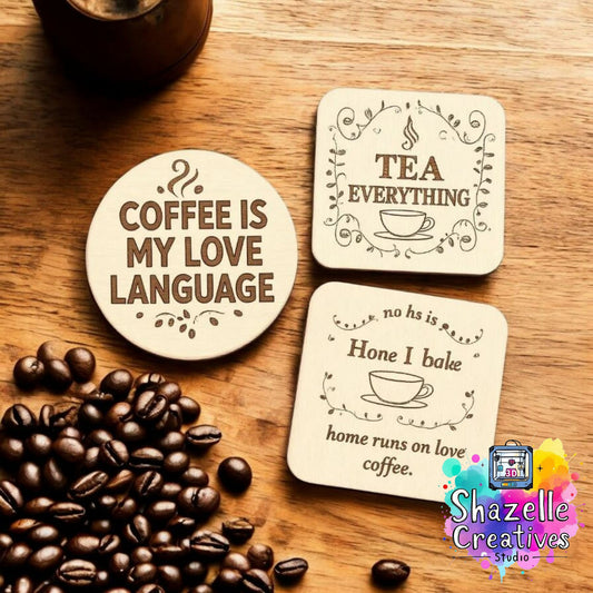 Laser Engrave Wooden Coasters
