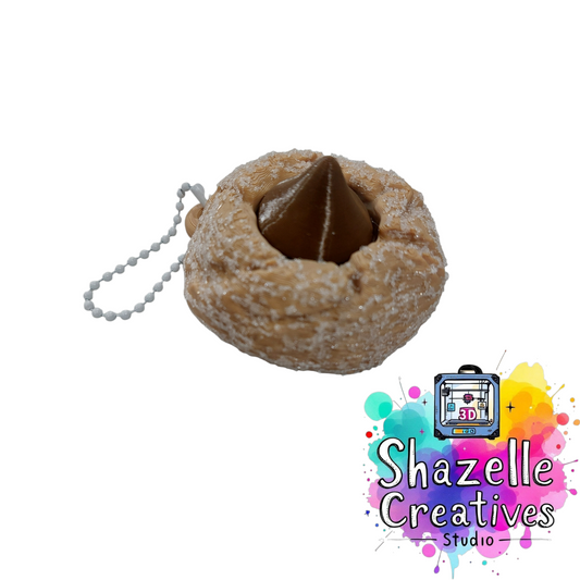 3D Printed Chocolate Blossom Fidget Clicker Keychain 🌸🍫
