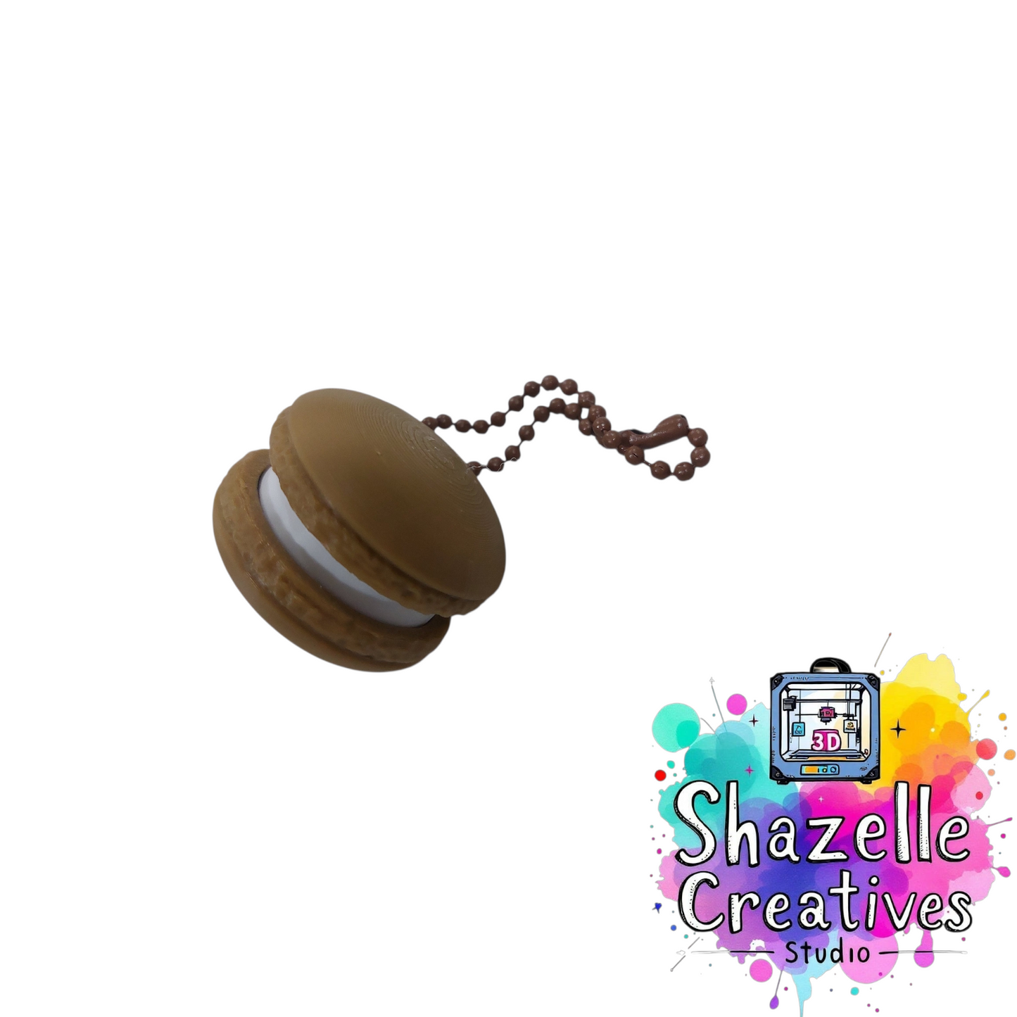 3D Printed Macaron Fidget Clicker Toy Keychain